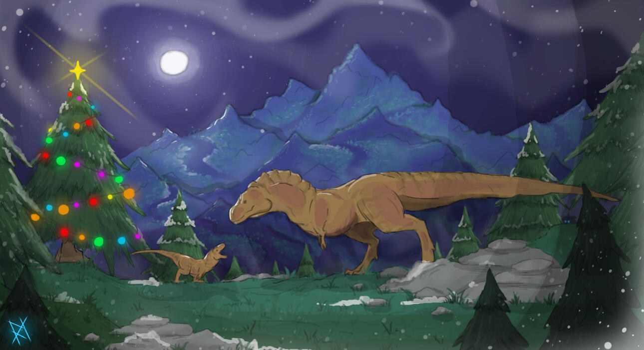 T-rex Christmas art (12/28/2024)